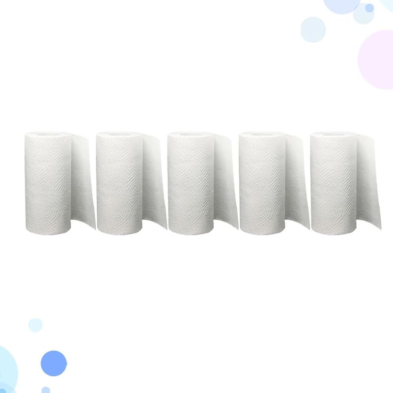 GARVALON White Kitchen Paper Towels 5 Rolls High Absorption For Home And Bathroom Cleaning - Image 5